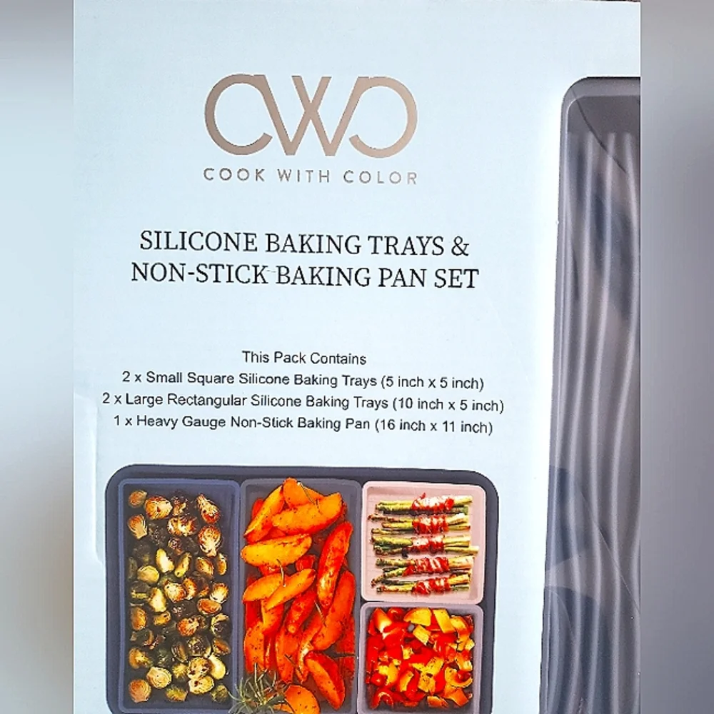 CWC Silicone Baking Trays & Non-Stick Baking Pan Set - 5 Piece